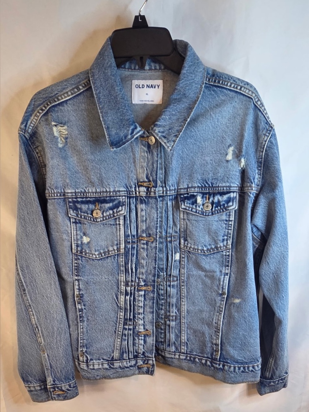 Old Navy Denim Jacket Womens XL Blue Jeans Trucker Light Wash NWT